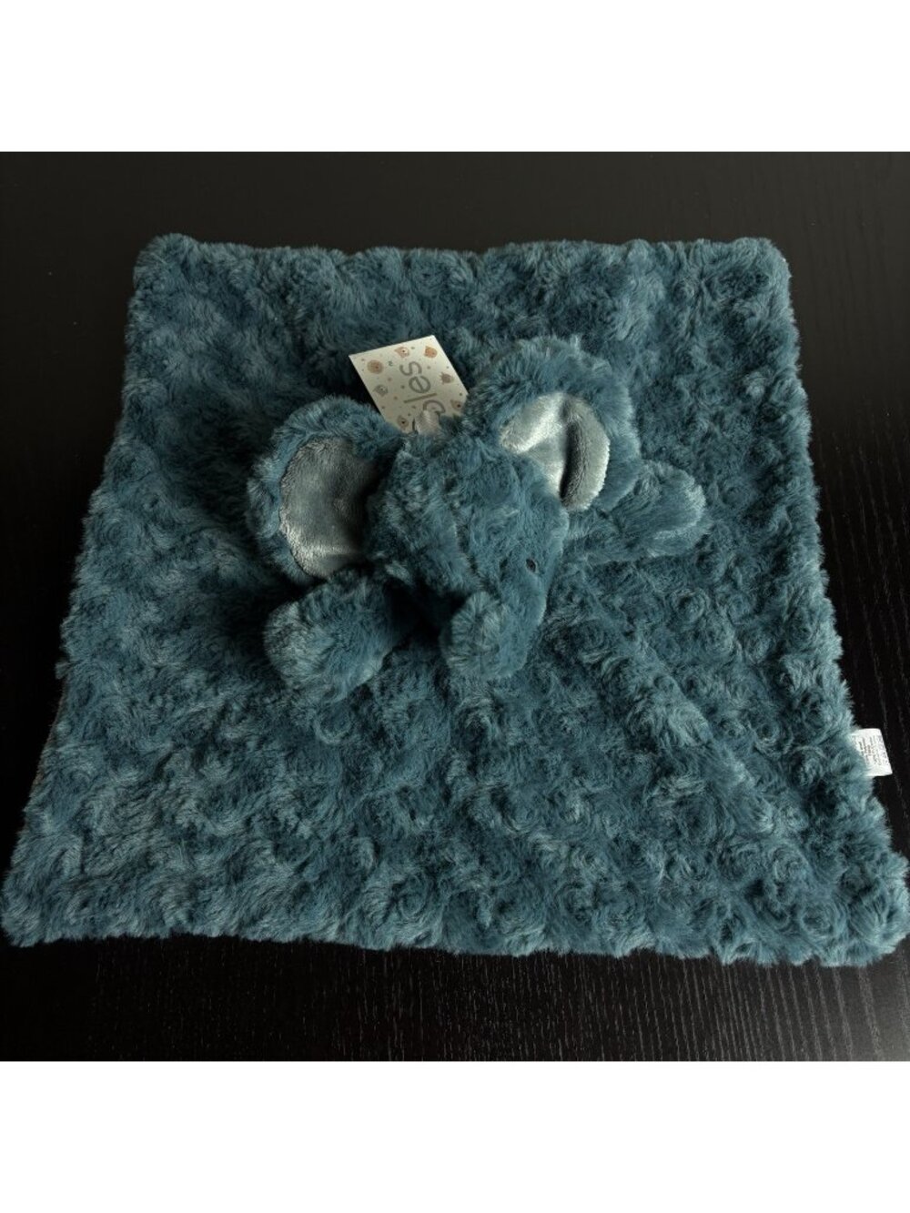 NWT OOBLES Blue Plush Elephant Baby Security Blanket Lovey Rattle